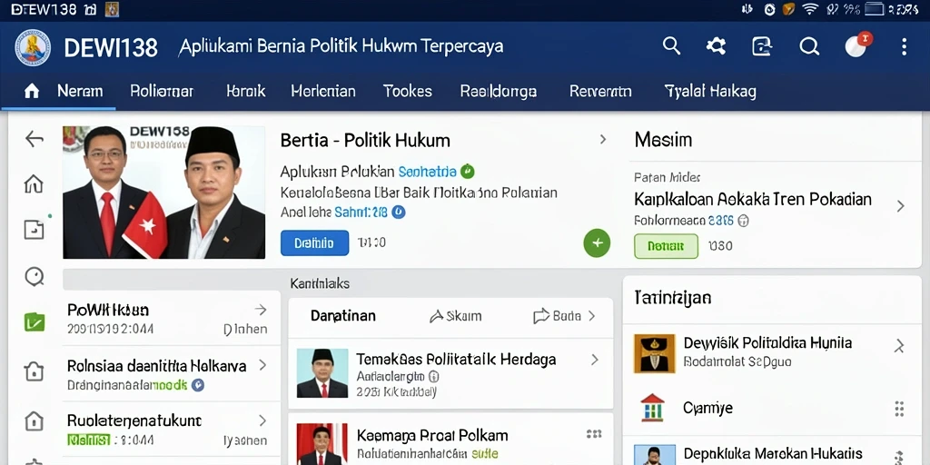 Tampilan antarmuka sederhana dan menarik dari aplikasi DEWI138.