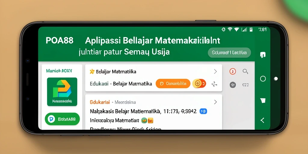 Antarmuka POA88 yang interaktif dan menarik untuk belajar matematika.