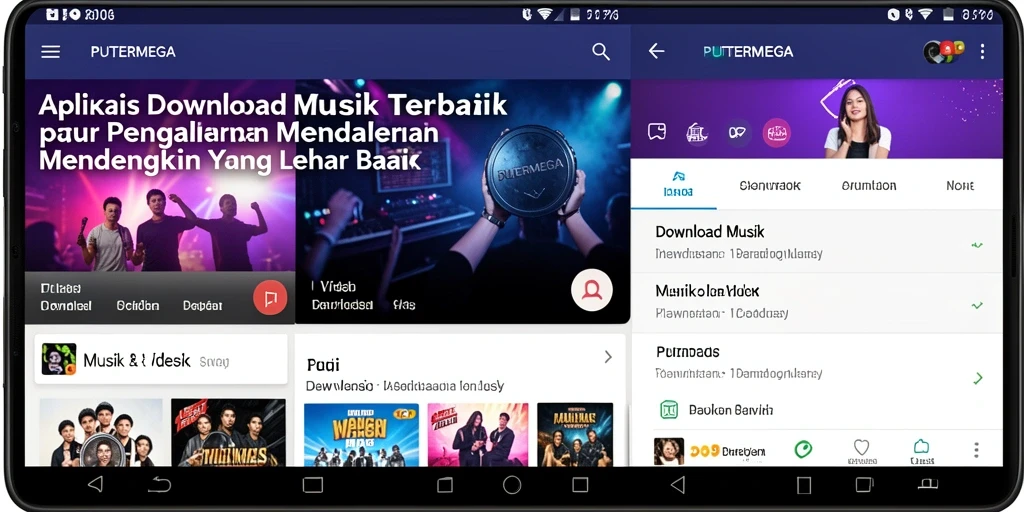 Antarmuka PUTERMEGA yang memudahkan pengguna dalam Download Musik.