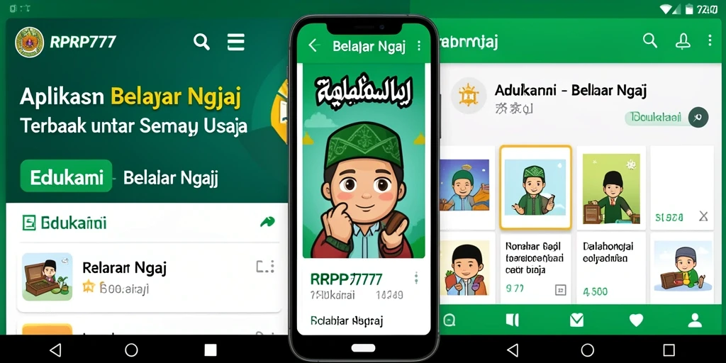 Screenshot RPRP777 menunjukkan antarmuka belajar mengaji yang intuitif dan ramah pengguna.